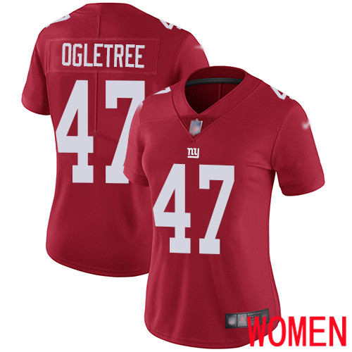 Women New York Giants 47 Alec Ogletree Red Limited Red Inverted Legend Football NFL Jersey